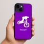 כיסוי בעיצוב אישי עם השם שלך לדגם - Apple iPhone 15 Plus בעיצוב רוכב אופניים
