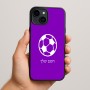 כיסוי בעיצוב אישי עם השם שלך לדגם - Apple iPhone 15 Plus בעיצוב כדורגל כדור כדורגל