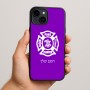 כיסוי בעיצוב אישי עם השם שלך לדגם - Apple iPhone 15 Plus בעיצוב כבאי - תגית