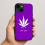 כיסוי בעיצוב אישי עם השם שלך לדגם - Apple iPhone 15 Plus בעיצוב עלה מריחואנה - גראס