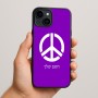 כיסוי בעיצוב אישי עם השם שלך לדגם - Apple iPhone 15 Plus בעיצוב סמל השלום