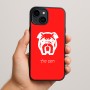 כיסוי בעיצוב אישי עם השם שלך לדגם - Apple iPhone 15 Plus בעיצוב פרצוף בולדוג