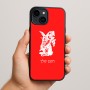 כיסוי בעיצוב אישי עם השם שלך לדגם - Apple iPhone 15 Plus בעיצוב ארנב מחזיק גזר