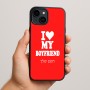 כיסוי בעיצוב אישי עם השם שלך לדגם - Apple iPhone 15 Plus בעיצוב אוהבת את החבר שלי