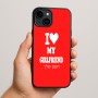 כיסוי בעיצוב אישי עם השם שלך לדגם - Apple iPhone 15 Plus בעיצוב אוהב את החברה שלי
