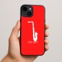 כיסוי בעיצוב אישי עם השם שלך לדגם - Apple iPhone 15 Plus בעיצוב סקסופון