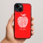 כיסוי בעיצוב אישי עם השם שלך לדגם - Apple iPhone 15 Plus בעיצוב הדפס תפוח