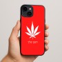 כיסוי בעיצוב אישי עם השם שלך לדגם - Apple iPhone 15 Plus בעיצוב עלה מריחואנה - גראס