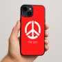 כיסוי בעיצוב אישי עם השם שלך לדגם - Apple iPhone 15 Plus בעיצוב סמל השלום