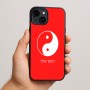 כיסוי בעיצוב אישי עם השם שלך לדגם - Apple iPhone 15 Plus בעיצוב סמל יינג יאנג
