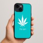 כיסוי בעיצוב אישי עם השם שלך לדגם - Apple iPhone 15 Plus בעיצוב עלה מריחואנה - גראס