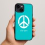 כיסוי בעיצוב אישי עם השם שלך לדגם - Apple iPhone 15 Plus בעיצוב סמל השלום