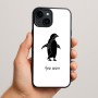 כיסוי בעיצוב אישי עם השם שלך לדגם - Apple iPhone 15 Plus בעיצוב פינגווין