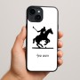 כיסוי בעיצוב אישי עם השם שלך לדגם - Apple iPhone 15 Plus בעיצוב שחקן פולו - סוס