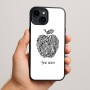 כיסוי בעיצוב אישי עם השם שלך לדגם - Apple iPhone 15 Plus בעיצוב הדפס תפוח