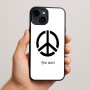 כיסוי בעיצוב אישי עם השם שלך לדגם - Apple iPhone 15 Plus בעיצוב סמל השלום