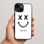 כיסוי בעיצוב אישי עם השם שלך לדגם - Apple iPhone 15 Plus בעיצוב סמיילי