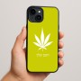 כיסוי בעיצוב אישי עם השם שלך לדגם - Apple iPhone 15 Plus בעיצוב עלה מריחואנה - גראס