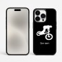 כיסוי בעיצוב אישי עם השם שלך לדגם - Apple iPhone 15 Pro Max בעיצוב רוכב אופניים