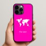 כיסוי בעיצוב אישי עם השם שלך לדגם - Apple iPhone 15 Pro Max בעיצוב מפת העולם