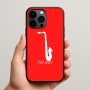 כיסוי בעיצוב אישי עם השם שלך לדגם - Apple iPhone 15 Pro Max בעיצוב סקסופון