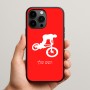 כיסוי בעיצוב אישי עם השם שלך לדגם - Apple iPhone 15 Pro Max בעיצוב רוכב אופניים