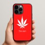 כיסוי בעיצוב אישי עם השם שלך לדגם - Apple iPhone 15 Pro Max בעיצוב עלה מריחואנה - גראס