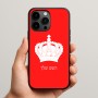 כיסוי בעיצוב אישי עם השם שלך לדגם - Apple iPhone 15 Pro Max בעיצוב כתר מלכותי