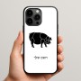 כיסוי בעיצוב אישי עם השם שלך לדגם - Apple iPhone 15 Pro Max בעיצוב חזיר
