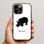כיסוי בעיצוב אישי עם השם שלך לדגם - Apple iPhone 15 Pro Max בעיצוב קרנף