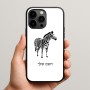 כיסוי בעיצוב אישי עם השם שלך לדגם - Apple iPhone 15 Pro Max בעיצוב זברה