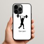 כיסוי בעיצוב אישי עם השם שלך לדגם - Apple iPhone 15 Pro Max בעיצוב הרמת משקולות