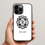 כיסוי בעיצוב אישי עם השם שלך לדגם - Apple iPhone 15 Pro Max בעיצוב כבאי - תגית