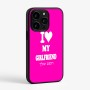 כיסוי בעיצוב אישי עם השם שלך לדגם - Apple iPhone 15 Pro בעיצוב אוהב את החברה שלי