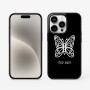 כיסוי בעיצוב אישי עם השם שלך לדגם - Apple iPhone 15 Pro בעיצוב פרפר