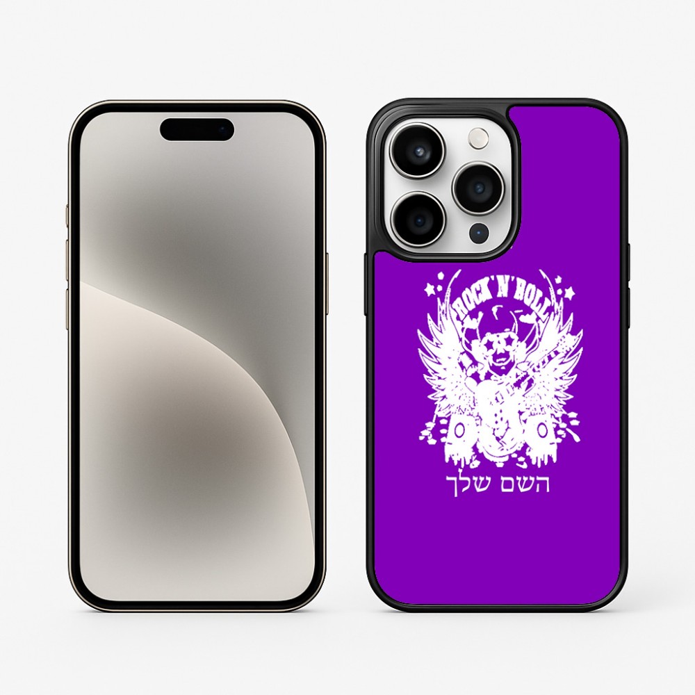 כיסוי בעיצוב אישי עם השם שלך לדגם - Apple iPhone 15 Pro בעיצוב רוקנרול
