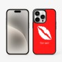 כיסוי בעיצוב אישי עם השם שלך לדגם - Apple iPhone 15 Pro בעיצוב שפתיים - נשיקה