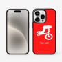 כיסוי בעיצוב אישי עם השם שלך לדגם - Apple iPhone 15 Pro בעיצוב רוכב אופניים