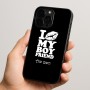 כיסוי בעיצוב אישי עם השם שלך לדגם - Apple iPhone 15 Pro בעיצוב נשקי את חבר שלי
