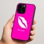 כיסוי בעיצוב אישי עם השם שלך לדגם - Apple iPhone 15 Pro בעיצוב שפתיים - נשיקה