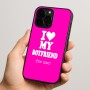 כיסוי בעיצוב אישי עם השם שלך לדגם - Apple iPhone 15 Pro בעיצוב אוהבת את החבר שלי