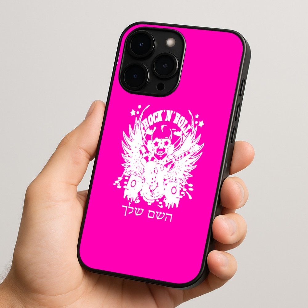 כיסוי בעיצוב אישי עם השם שלך לדגם - Apple iPhone 15 Pro בעיצוב רוקנרול