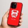 כיסוי בעיצוב אישי עם השם שלך לדגם - Apple iPhone 15 Pro בעיצוב פרצוף בולדוג