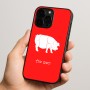 כיסוי בעיצוב אישי עם השם שלך לדגם - Apple iPhone 15 Pro בעיצוב חזיר