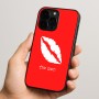 כיסוי בעיצוב אישי עם השם שלך לדגם - Apple iPhone 15 Pro בעיצוב שפתיים - נשיקה