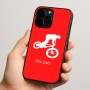 כיסוי בעיצוב אישי עם השם שלך לדגם - Apple iPhone 15 Pro בעיצוב רוכב אופניים