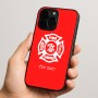 כיסוי בעיצוב אישי עם השם שלך לדגם - Apple iPhone 15 Pro בעיצוב כבאי - תגית