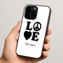 כיסוי בעיצוב אישי עם השם שלך לדגם - Apple iPhone 15 Pro בעיצוב אהבה