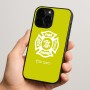 כיסוי בעיצוב אישי עם השם שלך לדגם - Apple iPhone 15 Pro בעיצוב כבאי - תגית