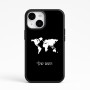 כיסוי בעיצוב אישי עם השם שלך לדגם - Apple iPhone 15 בעיצוב מפת העולם